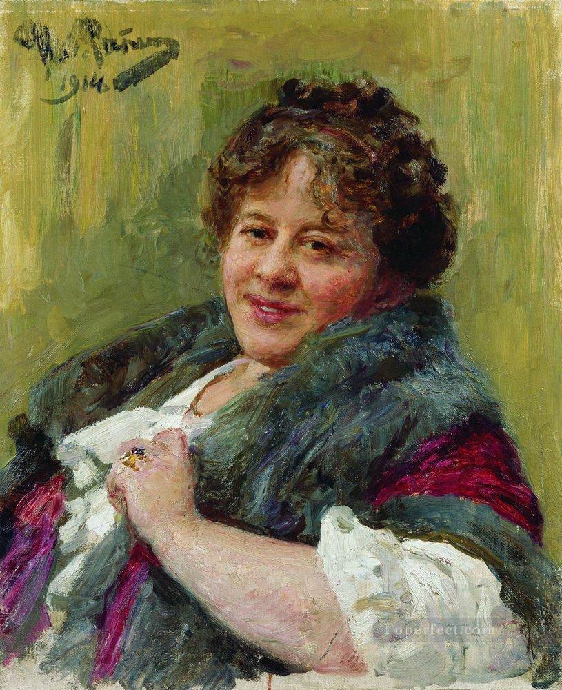 portrait of the writer t l shchepkina kupernik 1914 Ilya Repin Oil Paintings